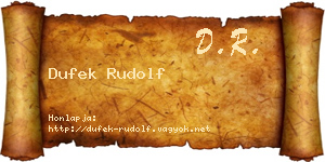 Dufek Rudolf névjegykártya