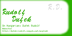 rudolf dufek business card